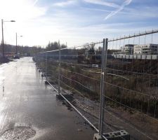 Vue du terrain : l'eau est actuellement pomp&eacute;e