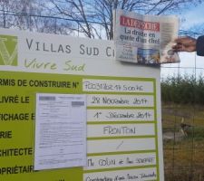 Affichage du panneau de chantier le 9 decembre 2017