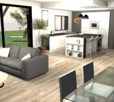 Vue 3D avec sweethome de notre futur intérieur.