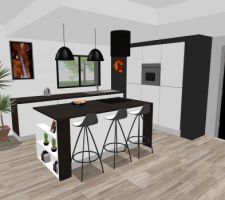 Vue 3D avec sweethome de notre futur intérieur.