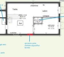 Plan de la maison à l'état actuelle