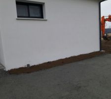 La terre remise à niveau sur le terrain
