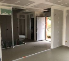 Chape en cours de séchage