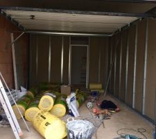 Garage en cours d'isolation