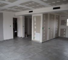 Carrelage entr&eacute;e salon