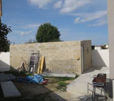 Construction d'un second garage (toit 1 pent ITE 140mm ; Toles isolées gris antrhacites