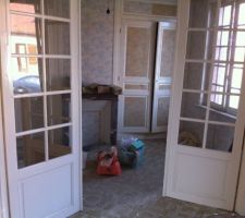 Porte fenetre avant abatage de son mur