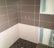 Carrelage douche italienne - salle d'eau chambre parentale