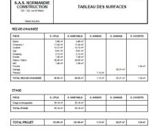 Surface totale du projet