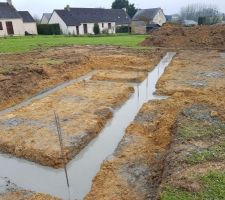 Beton en pplace pour pose vide sanitaire