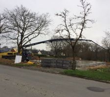 Dalle réalisée à l'aide d'une pompe à béton