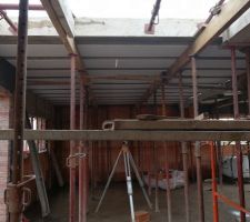 Mise en place pour couler le plafond cher beton