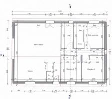 Plan intérieur de la maison 
Plein pied et de 100m2