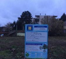 L'affichage du panneau du permis de construire le 20/01/18