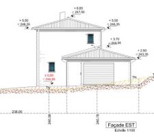 Façade Est de la maison.