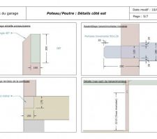 Plans de la structure poteau/poutre du garage (détails)