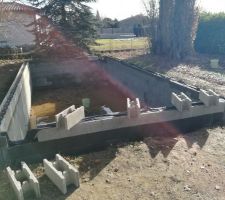 Piscine - blocs bancher mur