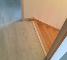 Parquet posé avec seuil