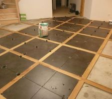 Mise en place pr&eacute;cis&eacute;ment des carreaux