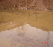Vu des fondations sous 30 cm d eau