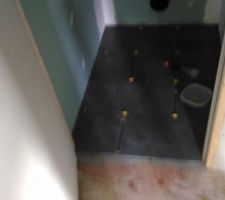 Carrelage des WC coupé.