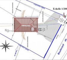 L'acc&egrave;s existant, le porche emp&ecirc;che l'acc&egrave;s.
Il sera d&eacute;moli et le passage sera agrandi &agrave; 5 m.