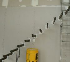 Escalier habill&eacute; de placo