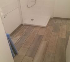 Fin carrelage de la maison - ici SDB