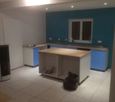 Vue cuisine du salon - implantation provisoire