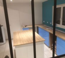 Vue cuisine depuis la verrière - implantation provisoire