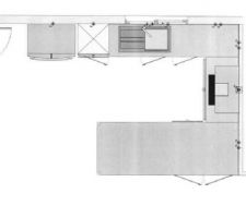 Cuisine - Plan vue de dessus.