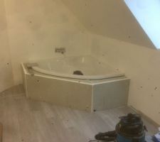 Mise en place baignoire et création d?un tablier