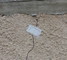 Fissure vue de près. le témoin a très peu évolué et l'agrafe elle n'a pas bougé.