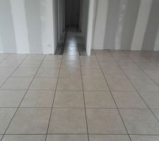 Carrelage en cours (Pièce de vie + couloir)