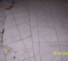 A droite pose droite en partant de la porte d'entr&eacute;e, a gauche arriv&eacute;e de la pose en provenance de la baie vitr&eacute;e.