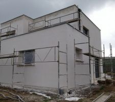 Réalisation de la facade en crépis