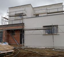 Réalisation de la facade en crépis