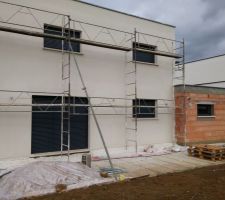 Réalisation de la facade en crépis