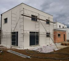 Réalisation de la facade en crépis