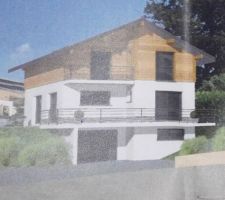 Vue 3D de Face de la maison avec implémentation sur le terrain !