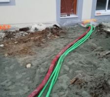 Gaine ptt.  elec et eau posé