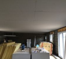 Pose du placo au plafond