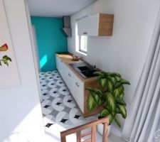 Cuisine coté plan de travail (avec homebyme)