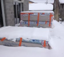 Placo sous la neige, super de laisser dehors en plein hiver