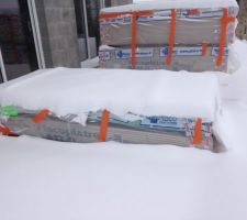 Placo sous la neige, super de laisser dehors en plein hiver