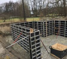 Coffrage et coulage béton pour cave