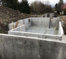 Coffrage et coulage béton pour cave
