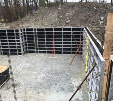 Coffrage et coulage béton pour cave