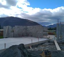 Elevetaion des murs du rez de chauss&eacute;e