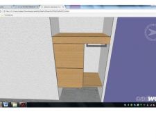 Meuble lave-main des WC - visuels du menuisier